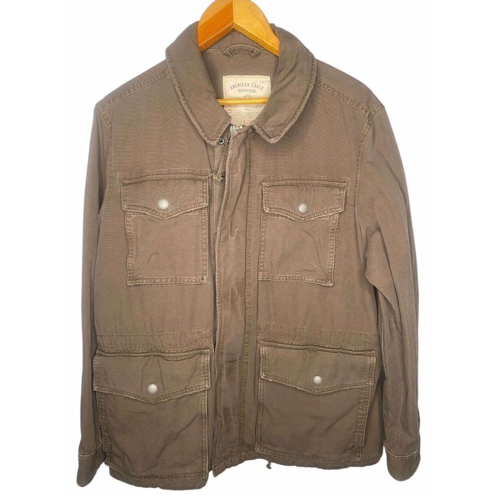 Vintage American Eagle Y2k Canvas Lined Coat Men's Large Workwear‎ Chore Jacket